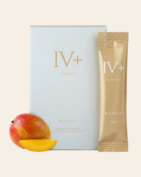 IV+ Mango Electrolyte Powder – Real Fruit Hydration (10 Sticks)